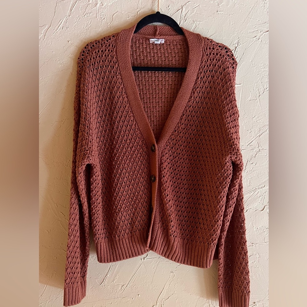 Rust Cardigan Sweater
